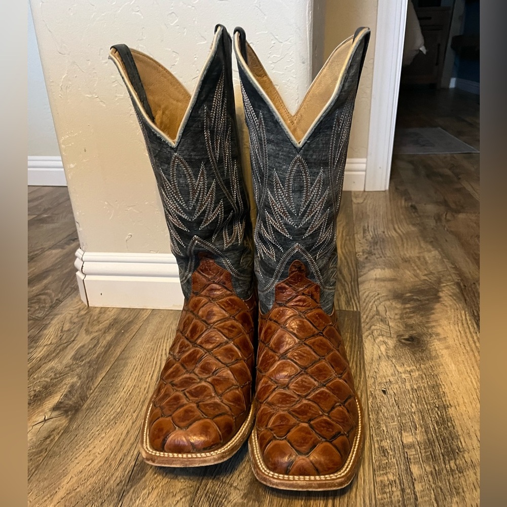 HorsePower Men’s Boots Cognac Filet of Fish Seas the Day Top Cowboy Boots